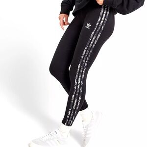 Adidas Originals Snakeskin Print Trefoil Tights - Medium